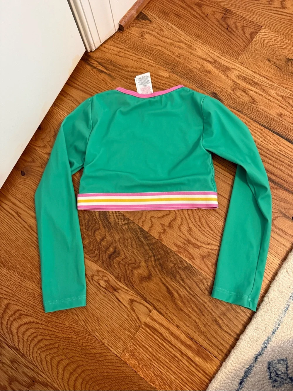 Mini Boden Crop Top Rash Guard Daisy size 6-7 Years